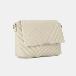 Forever Glam by Pantaloons Grey Quilted Medium Shoulder Handbag image 3