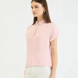 Elle Pink Textured Top image 3