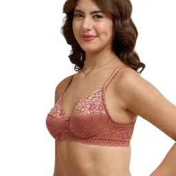 Amante Red Self Pattern Bra image 3