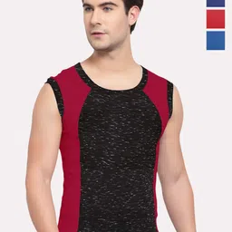 Sporto by Macho Men Pack Of 4 Cotton Colourblocked Sleeveless Tank Innerwear Vests-picture-30
