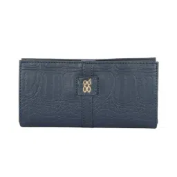 Baggit Blue Textured Small Bi-Fold Wallet for Women-picture-37