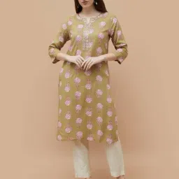 Melange By Lifestyle Green Regular Fit Printed Kurta-picture-36