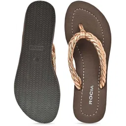 Rocia by Regal Women's Rose Gold Thong Wedges image 3