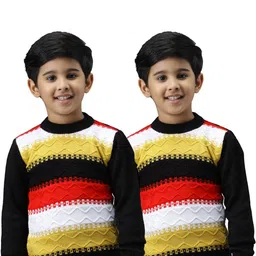 Anixa Boys Pack of 2 Printed Crew Neck Winter Sweater-image-13