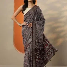Libas Brown Woven Design Saree With Unstitched Blouse-image-41