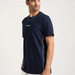 EDRIO Navy Regular Fit Crew T-Shirt image 3