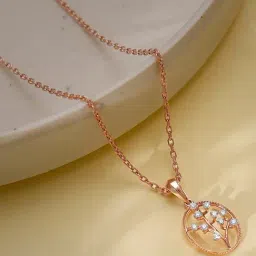 GIVA Lab Grown Diamond 18k (750) Gold Pendant for Women-picture-48