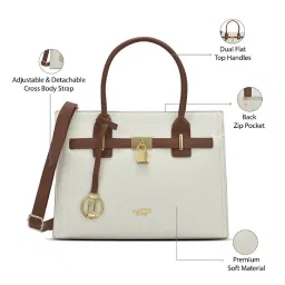 Lavie Luxe Off White LX Strap25 Md Satchel Handbag image 3