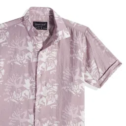 CHARCHIT Boys Levender Cotton Lycra Floral Shirt image 3