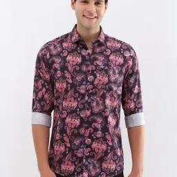 Allen Solly Brown Cotton Slim Fit Printed Shirt-picture-29