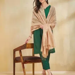Fabindia Beige Woven Dupatta image 2