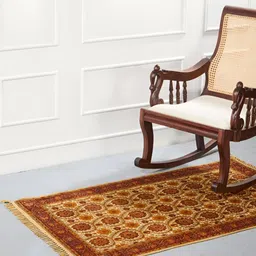 Fabindia Yellow & Red Sreeja Kalamkari Printed Cotton Dhurrie-picture-10