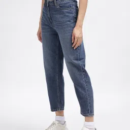 Elle Blue Cotton Relaxed Fit Mid Rise Jeans image 3