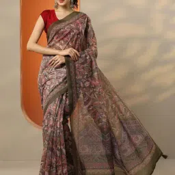 Libas Multicolor Floral Print Saree With Unstitched Blouse-picture-44
