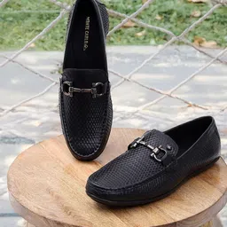 Monte Carlo Men Slip-On Textured Leather Loafers-picture-13