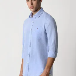 Van Heusen Blue Slim Fit Texture Shirt image 3