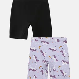 mackly Girls Pack Of 2 Printed Mid Rise Regular Fit Regular Shorts-image-54