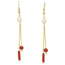 Sri Jagdamba Pearls White Divin Pearl Dangler Earrings image 3