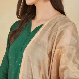 Fabindia Beige Woven Dupatta image 5