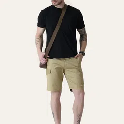 PERCH Men Regular Fit Mid-Rise Knee Length Shorts image 2