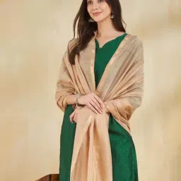 Fabindia Beige Woven Dupatta image 3
