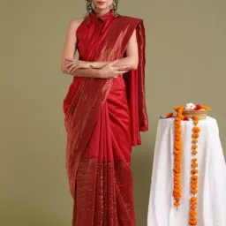 Vinusto Red & Gold Ashwin D21 Saree-picture-21