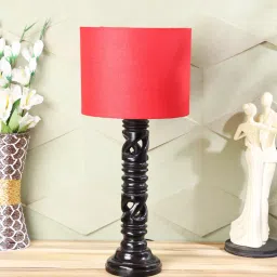 Tucasa NTU-160 B-22 Table Lamp with Wood Base (Red) image 4