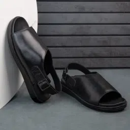 Alberto Torresi Men's Black Back Strap Sandals-image-21