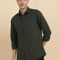 Allen Solly Green Cotton Slim Fit Shirt-picture-34