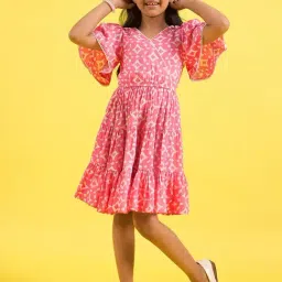 StyloBug Girls Pink Printed Dress-picture-14