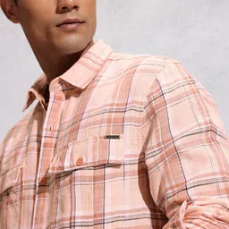 WROGN Pure Cotton Comfort Fit Tartan Checks Opaque Casual Shirt image 2