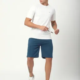 R&B Teal Polyester Regular Fit Shorts image 3