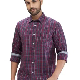 Parx Red Slim Fit Checks Shirt-image-56
