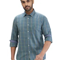 Parx Green Slim Fit Checks Shirt-picture-41
