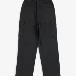 Y&F Kids by Westside Black Cargo-Style Mid-Rise Cotton-Blend Pants image 2
