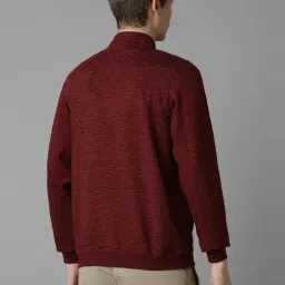 Louis Philippe Maroon Cotton Regular Fit Printed Sweatshirt image 2