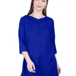 PATRORNA Dark Blue Regular Fit Kurti-image-19