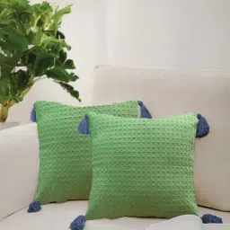 Urban Space Waffle Sage Green Cotton Cushion Covers - Set of 2 image 3