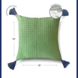 Urban Space Waffle Sage Green Cotton Cushion Covers - Set of 2 image 4