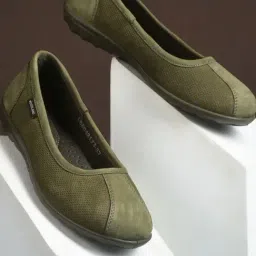 Woodland Women's Olive & Green Ballerina Shoes-picture-24