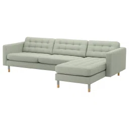 ikea landskrona 4-seat sofa, with chaise longue/Gunnared light green/wood-picture-30