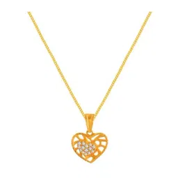 P.C. Chandra Jewellers 22k Yellow Gold Heart Multi-gem Pendant-picture-40
