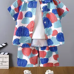 StyleCast x Revolte Boys Printed Short Sleeves Pure Cotton Shirt And T-shirt With Shorts-picture-3
