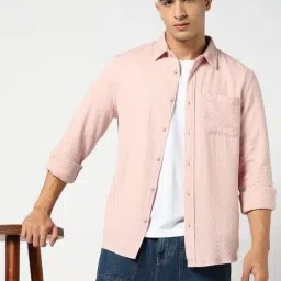 GAP Pink Regular Fit Embroidered Shirt image 3