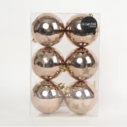 Hamster London Holy 8Cm Gold Christmas Ball (Pack of 6) image 1