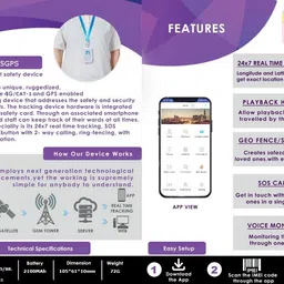 AUSHA 4G ID Card GPS Tracker with Real Time Location Tracking | SOS Button | App Connection | Geo Fence | Long Battery Backup for Students, Employees, and Elders image 2