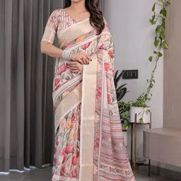MAHARANI COUTURE Floral Woven Design Pure Cotton Kanjeevaram Saree-picture-34