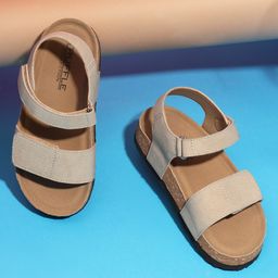 TRUFFLE COLLECTION Solid Sandals With Double Velcro Closure - Brown-picture-25