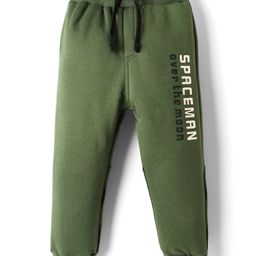 Ollypop Fleece Knit Full Length Joggers with Spacemen Print - Olive Green-picture-48
