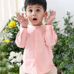 Tiber Taber 100% Cotton Woven Full Sleeves Floral Embroidered Shirt - Pink-image-43